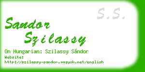 sandor szilassy business card