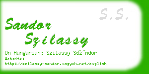 sandor szilassy business card